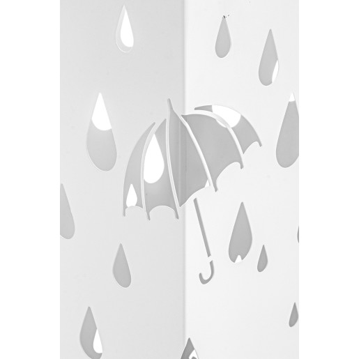 Suport umbrele metal alb Drizzle 16 cm x 16 cm x 49 h