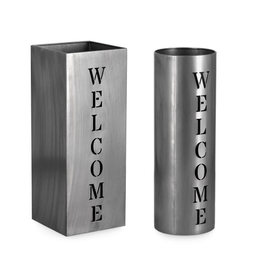 Set 2 suporturi umbrele otel argintiu Dyrin 20x20x52h; d18x52h