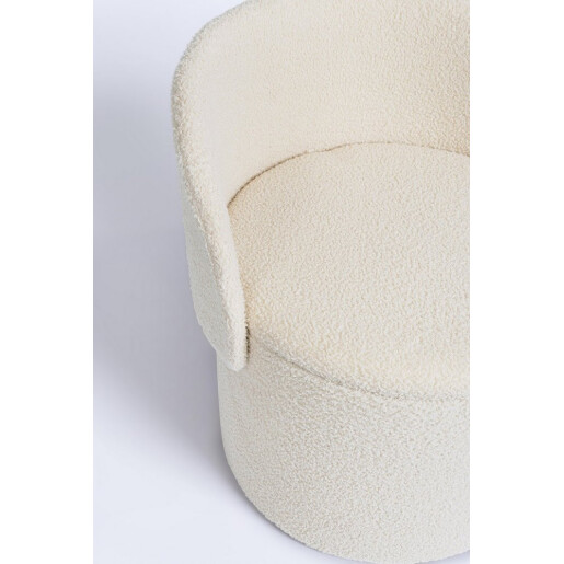 Taburet cu spatiu depozitare textil ivoire buclat Anthea 58x54x64h