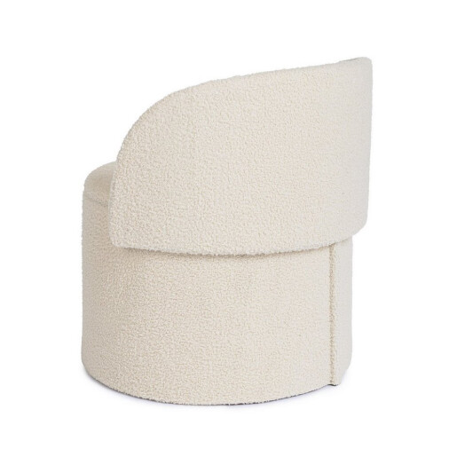 Taburet cu spatiu depozitare textil ivoire buclat Anthea 58x54x64h