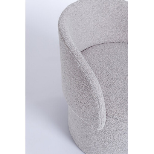 Taburet cu spatiu depozitare textil gri buclat Anthea 58x54x64h