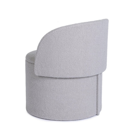 Taburet cu spatiu depozitare textil gri buclat Anthea 58x54x64h