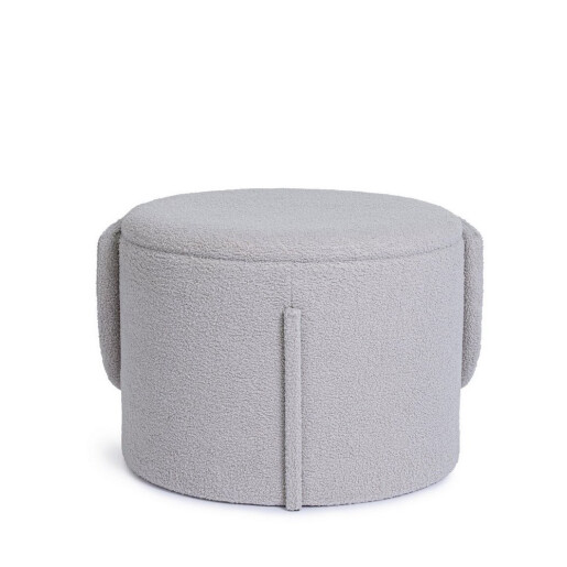 Taburet cu spatiu depozitare textil gri buclat Anthea 58x54x64h