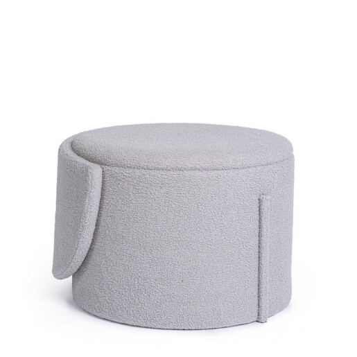 Taburet cu spatiu depozitare textil gri buclat Anthea 58x54x64h