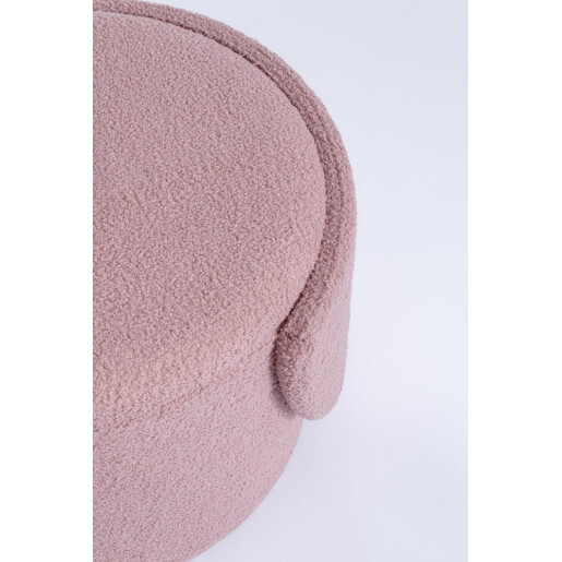 Taburet cu spatiu depozitare textil roz buclat Anthea 58x54x64h
