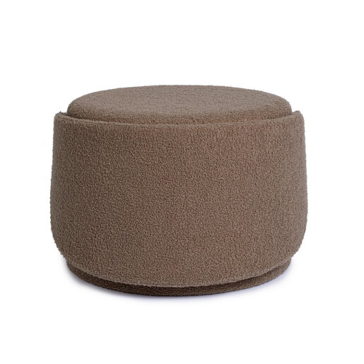 Taburet cu spatiu depozitare textil taupe buclat Anthea 58x54x64h