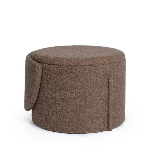 Taburet cu spatiu depozitare textil taupe buclat Anthea 58x54x64h