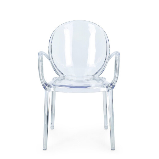 Set 4 scaune policarbonat transparent Camilla 58x52x87 cm