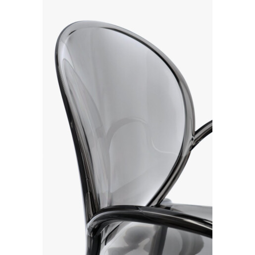 Set 4 scaune policarbonat transparent gri Camilla 58x52x87 cm