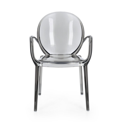 Set 4 scaune policarbonat transparent gri Camilla 58x52x87 cm