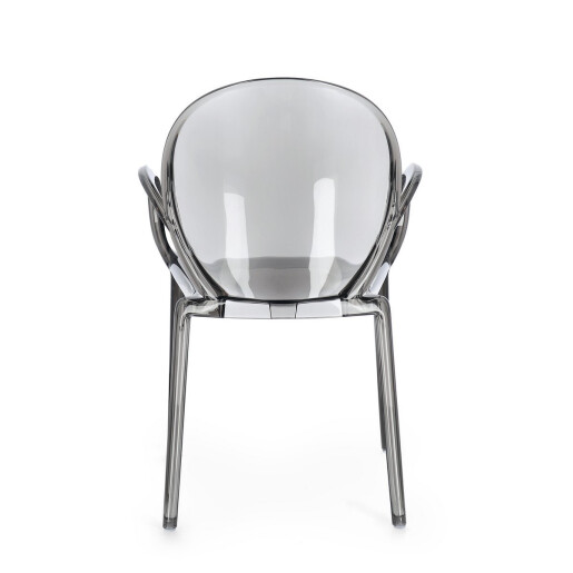 Set 4 scaune policarbonat transparent gri Camilla 58x52x87 cm