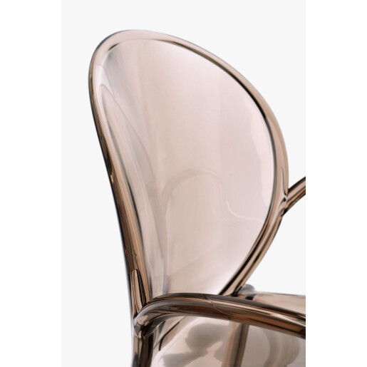 Set 4 scaune policarbonat transparent maro Camilla 58x52x87 cm