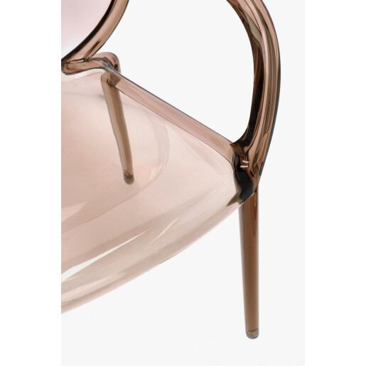 Set 4 scaune policarbonat transparent maro Camilla 58x52x87 cm