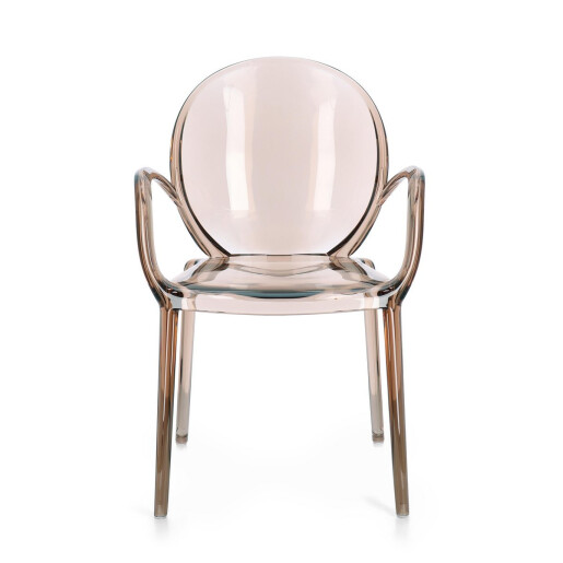Set 4 scaune policarbonat transparent maro Camilla 58x52x87 cm