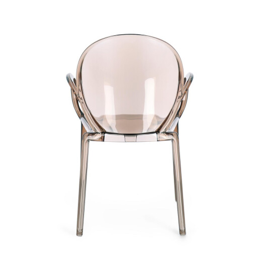 Set 4 scaune policarbonat transparent maro Camilla 58x52x87 cm