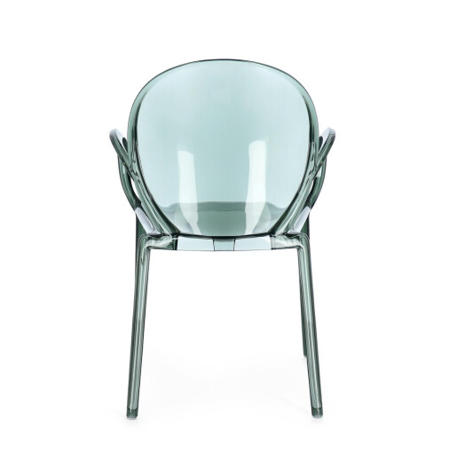 Set 4 scaune policarbonat transparent verde menta Camilla 58x52x87 cm