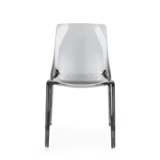 Set 4 scaune policarbonat transparent gri Adele 50x54x82 cm