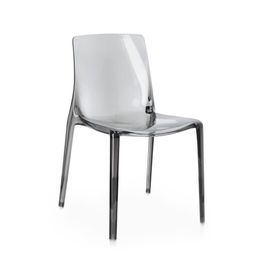 Set 4 scaune policarbonat transparent gri Adele 50x54x82 cm