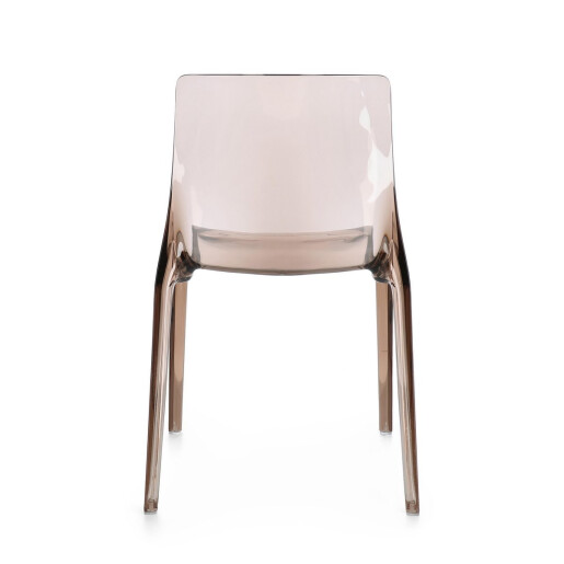 Set 4 scaune policarbonat transparent maro Adele 50x54x82 cm