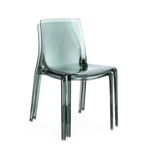 Set 4 scaune policarbonat transparent verde menta Adele 50x54x82 cm
