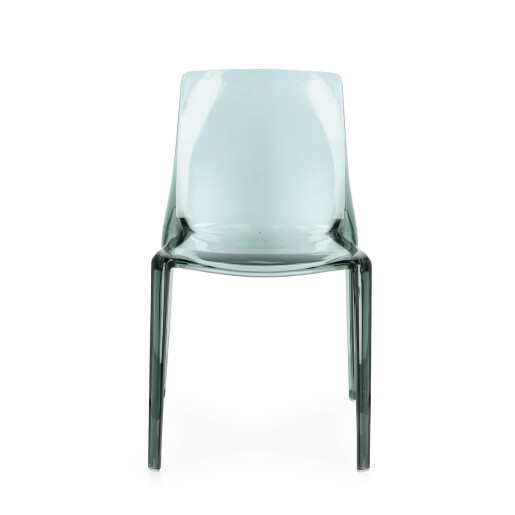 Set 4 scaune policarbonat transparent verde menta Adele 50x54x82 cm