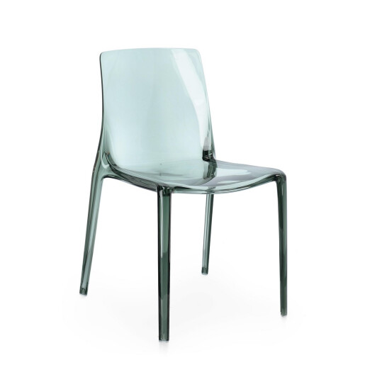 Set 4 scaune policarbonat transparent verde menta Adele 50x54x82 cm