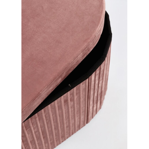 Bancuta catifea roz Jocelyn 76x38x38 cm
