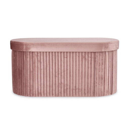Bancuta catifea roz Jocelyn 76x38x38 cm