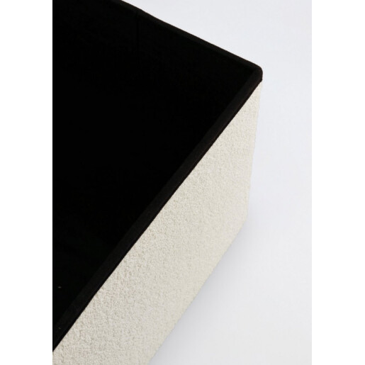 Bancuta textil alb buclat Joris 76x38x38 cm