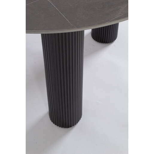 Masa rotunda mdf portelan negru Bamira 120x76 cm