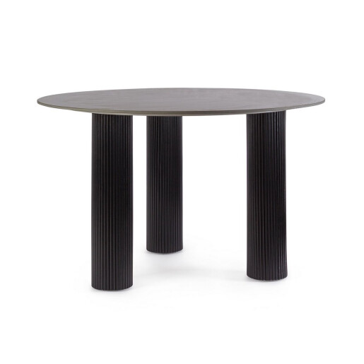 Masa rotunda mdf portelan negru Bamira 120x76 cm