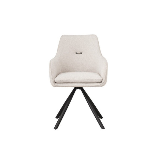 Set 2 scaune rotative textil nisipiu otel negru Falak 57x63.7x85.5h