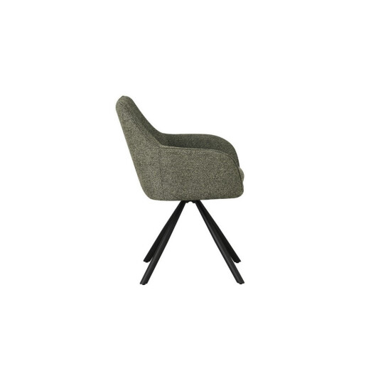 Set 2 scaune rotative textil verde otel negru Falak 57x63.7x85.5h