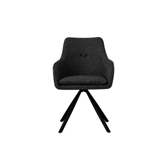 Set 2 scaune rotative textil gri charcoal otel negru Falak 57x63.7x85.5h
