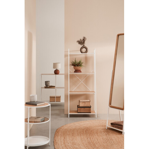 Raft otel alb mdf natur Haldor 60,5x36x150h