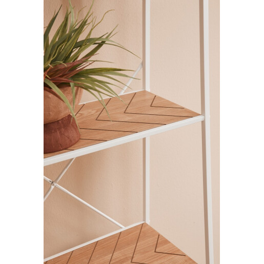 Raft otel alb mdf natur Haldor 60,5x36x150h
