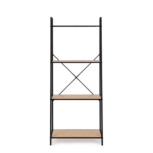 Raft otel negru mdf natur Haldor 60,5x36x150h