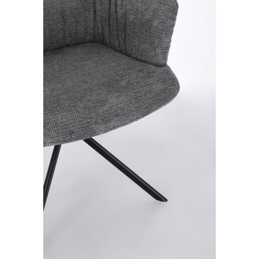 Set 2 fotolii otel negru textil gri Alexander 62x64x92 cm