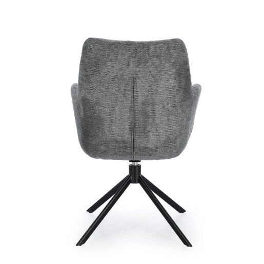 Set 2 fotolii otel negru textil gri Alexander 62x64x92 cm