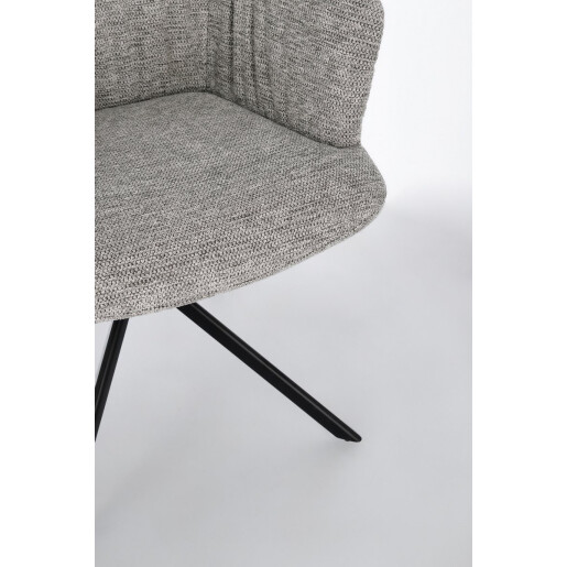 Set 2 fotolii otel negru textil gri deschis Alexander 62x64x92 cm