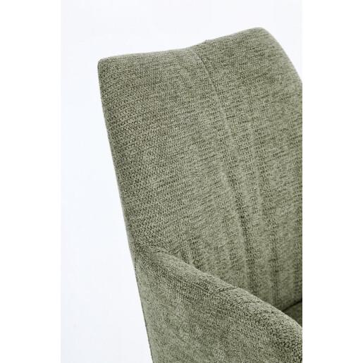 Set 2 fotolii otel negru textil verde olive Alexander 62x64x92 cm