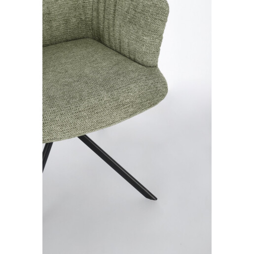 Set 2 fotolii otel negru textil verde olive Alexander 62x64x92 cm