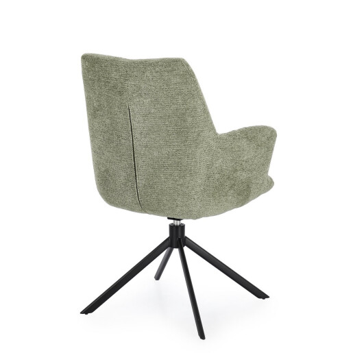 Set 2 fotolii otel negru textil verde olive Alexander 62x64x92 cm