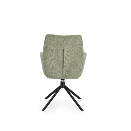 Set 2 fotolii rotative otel negru textil verde olive Alexander 62x64x92h 