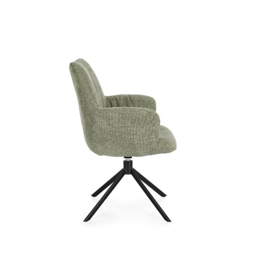 Set 2 fotolii rotative otel negru textil verde olive Alexander 62x64x92h 