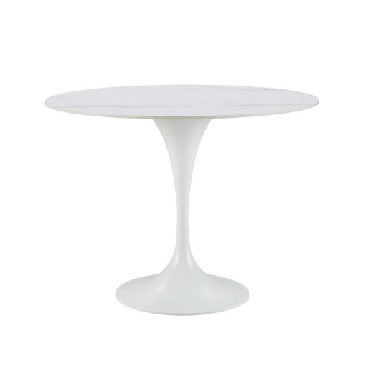 Masa rotunda otel portelan alb Roni 100x75 cm