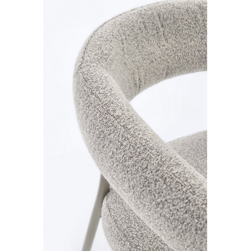 Set 2 scaune otel textil gri taupe Geisen 59.5x56.5x75.5 cm