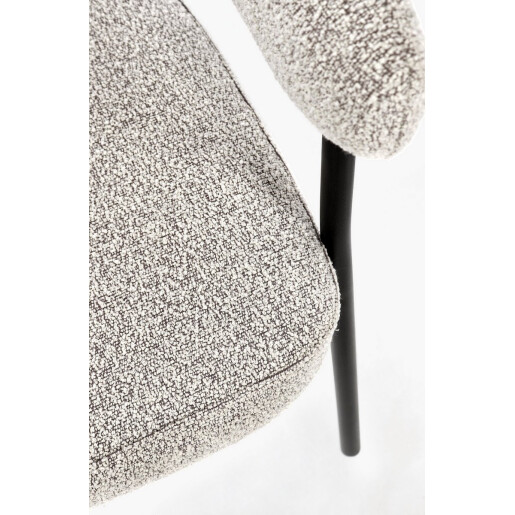 Set 2 scaune otel negru textil taupe Geisen 59.5x56.5x75.5 cm