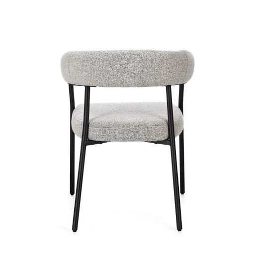 Set 2 scaune otel negru textil taupe Geisen 59.5x56.5x75.5 cm