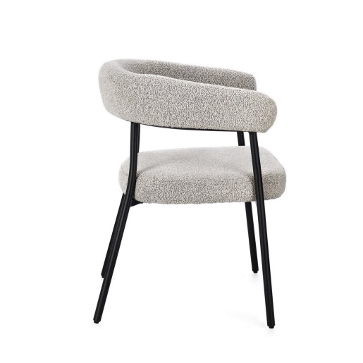 Set 2 scaune otel negru textil taupe Geisen 59.5x56.5x75.5 cm